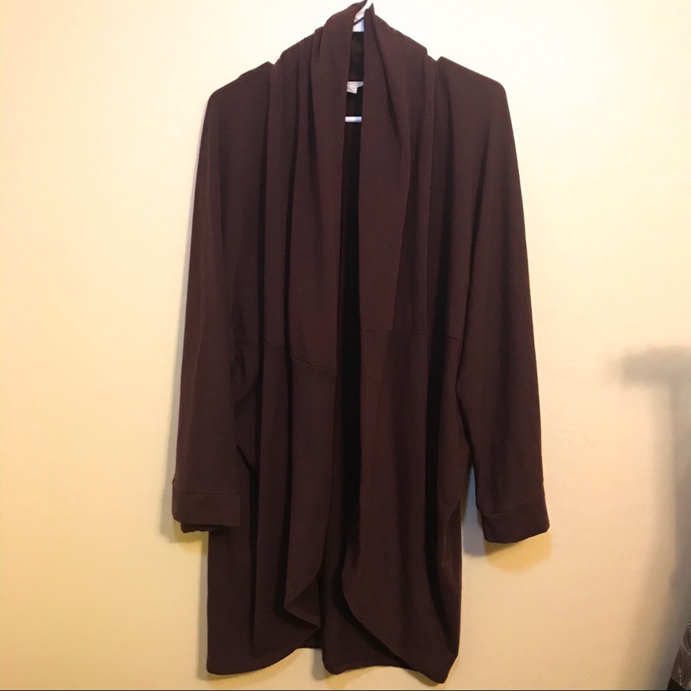 Caslon Duster Cardigan Open Cranberry Size Large